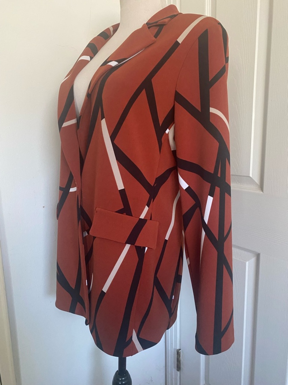 Joseph Ribkoff Abstract Single Button Blazer - Picture 9 of 12